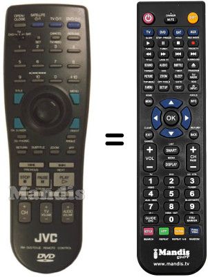 Replacement remote control JVC XV-D701