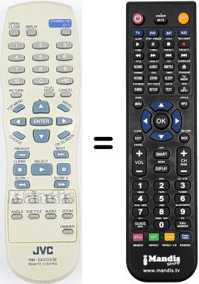 Replacement remote control JVC XV-33
