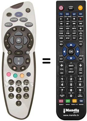 Replacement remote control Sky MY SKY PVR