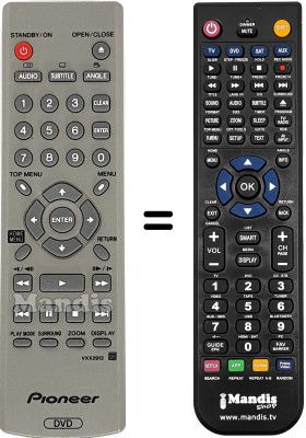 Replacement remote control Pioneer DVD 470