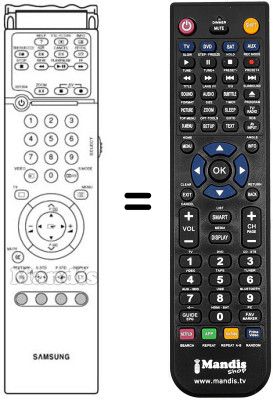 Replacement remote control Samsung SP43RETROPRO Replacement remote control Samsung SP43RETROPRO