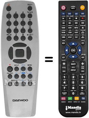 Replacement remote control Daewoo T262