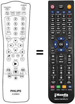 Replacement remote control Philips 20PV184