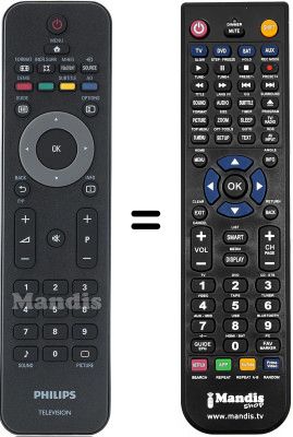 Replacement remote control Philips 32PFL3605H