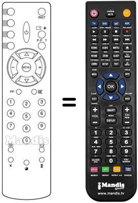 Replacement remote control Sinudyne VISION2539A