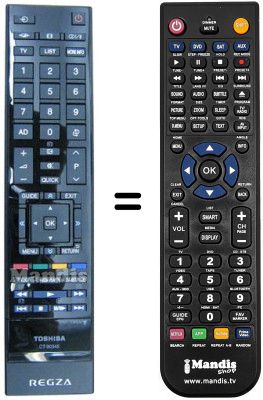 Replacement remote control Toshiba 32VL733G