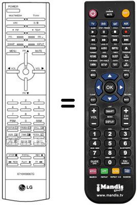 Replacement remote control LG MZ42PZ10