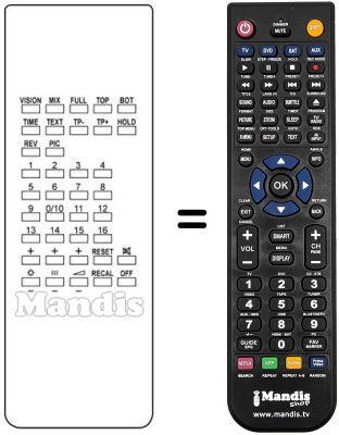 Replacement remote control Hitachi C2069H