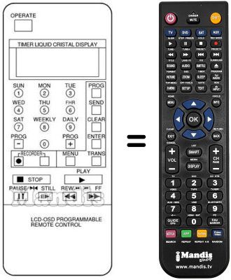 Replacement remote control Lenoir 7701 LCD/OSD