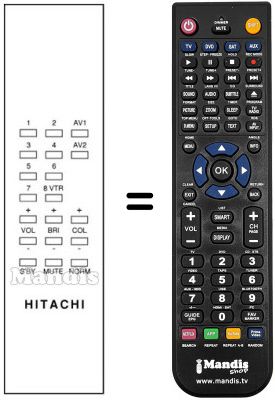 Replacement remote control Hitachi CPT2636 Replacement remote control Hitachi CPT2636