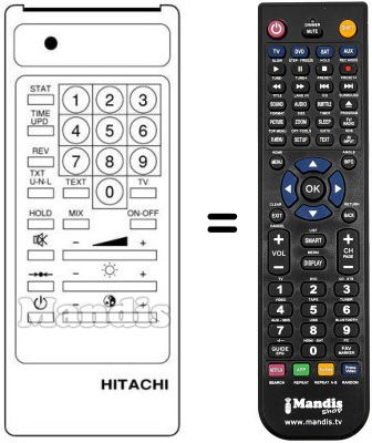 Replacement remote control Hitachi CST2075 Replacement remote control Hitachi CST2075