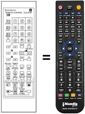 Replacement remote control Hitachi CPT2828VT Replacement remote control Hitachi CPT2828VT