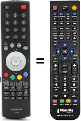 Replacement remote control Toshiba 75001967 Replacement remote control Toshiba 75001967