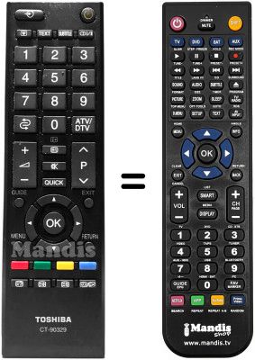 Replacement remote control Toshiba 40LV800A