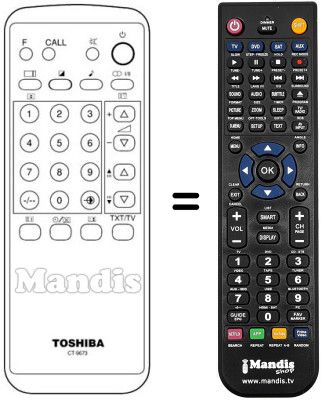 Replacement remote control Toshiba CT-9673