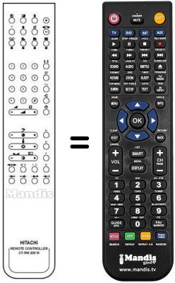 Replacement remote control Hitachi CPT2564 Replacement remote control Hitachi CPT2564