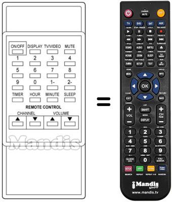 Replacement remote control Audiosonic CVP2400