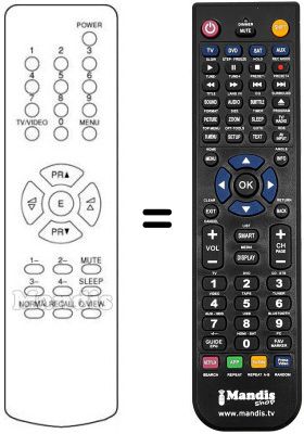 Replacement remote control Daewoo DTC1472 Replacement remote control Daewoo DTC1472