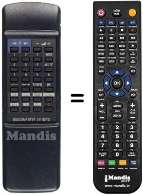 Replacement remote control Desmet TVC2H550 Replacement remote control Desmet TVC2H550