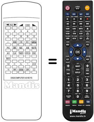 Replacement remote control Formenti CTV9Z85 Replacement remote control Formenti CTV9Z85