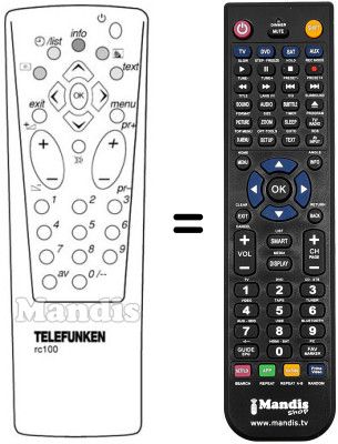 Replacement remote control Telefunken MF222C