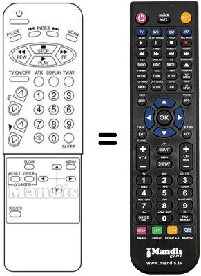 Replacement remote control Daewoo DVT2085 Replacement remote control Daewoo DVT2085