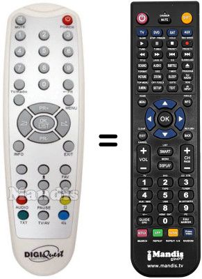 Replacement remote control DIGIQUEST EASYSCARTT5 (ver. 2)