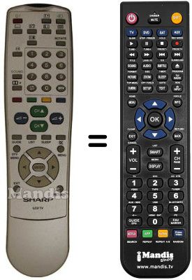 Replacement remote control Sharp LC22AD1E