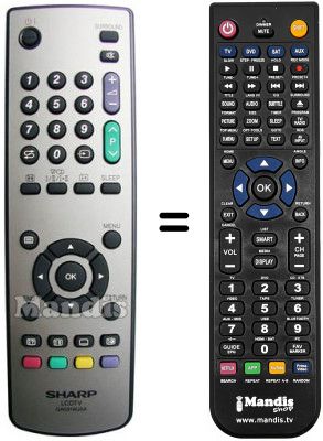 Replacement remote control Sharp RRMC-GA531WJSA