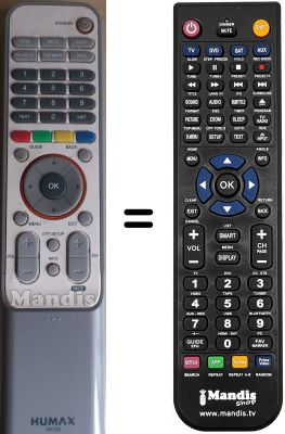 Replacement remote control Humax SUP2625