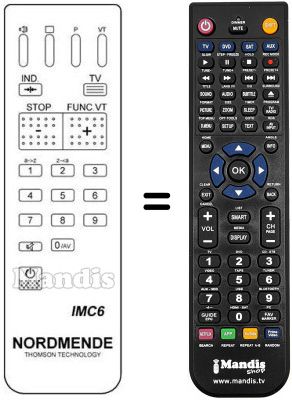 Replacement remote control NordMende GALAXY 36XP Replacement remote control NordMende GALAXY 36XP