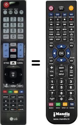 Replacement remote control LG 32LD570-ZB Replacement remote control LG 32LD570-ZB