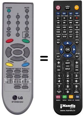 Replacement remote control LG 29FB5RLX Replacement remote control LG 29FB5RLX
