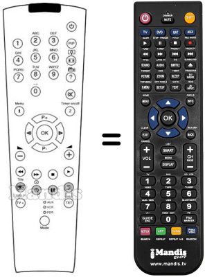 Replacement remote control Grundig MFW92-6110MV Replacement remote control Grundig MFW92-6110MV