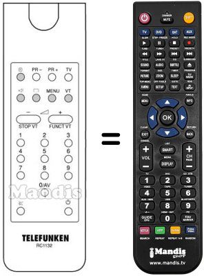 Replacement remote control Telefunken F434M Replacement remote control Telefunken F434M