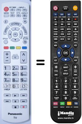Replacement remote control Panasonic TX-L39E6EW