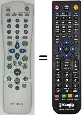 Replacement remote control Philips DVD-R890 / 001
