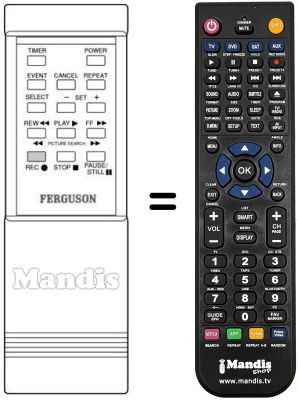 Replacement remote control Thorn FV20B