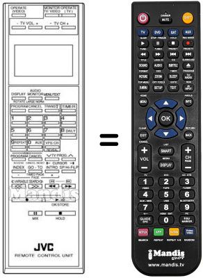 Replacement remote control JVC PQ10543BD