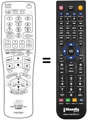 Replacement remote control JVC PQ21953S
