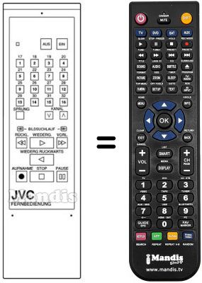 Replacement remote control JVC PU11099