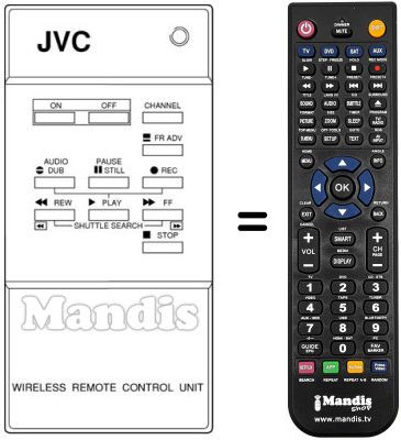 Replacement remote control JVC PU52097AD-9