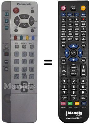 Replacement remote control Panasonic EUR511256