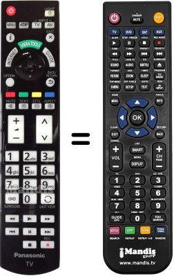 Replacement remote control Panasonic TX-L42ET50E