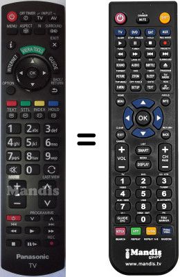 Replacement remote control Panasonic TX-P50V20E