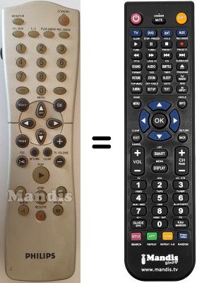 Replacement remote control Philips DVD-R70 / 001