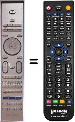 Replacement remote control Philips 50PF9631D / 10 Replacement remote control Philips 50PF9631D / 10