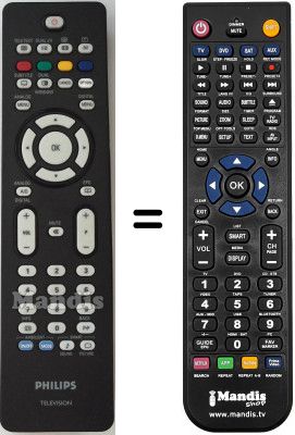Replacement remote control Philips 42PFL7962D 12 2