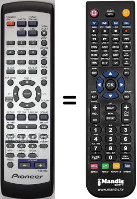 Replacement remote control Pioneer XV-DV360