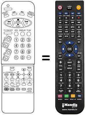 Replacement remote control Daewoo DVT5582 TXT Replacement remote control Daewoo DVT5582 TXT